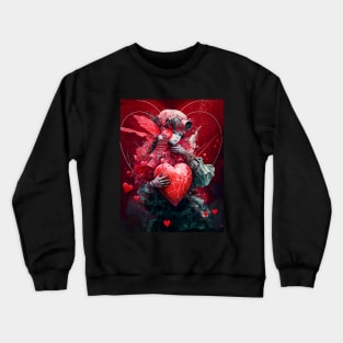 Valentine 2053 No. 2: Futuristic Valentine's Day on a Dark Background Crewneck Sweatshirt